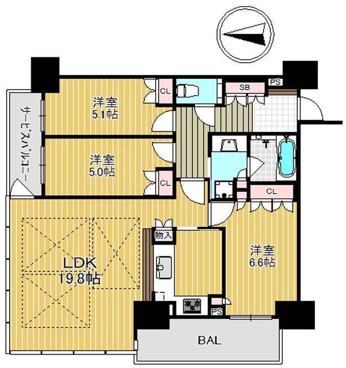 グランドメゾン新梅田タワー THE CLUB RESIDENCEの間取り