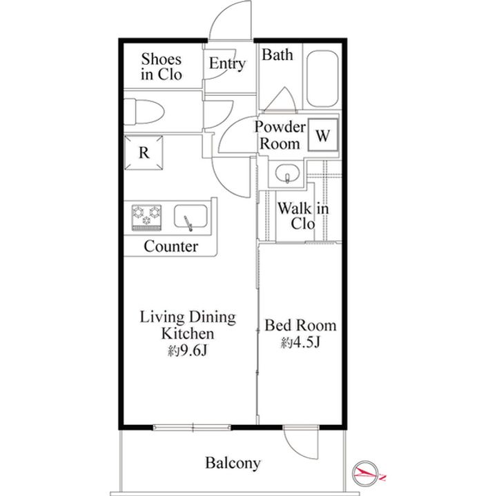 東京都中野区東中野1(マンション)の賃貸物件の間取り