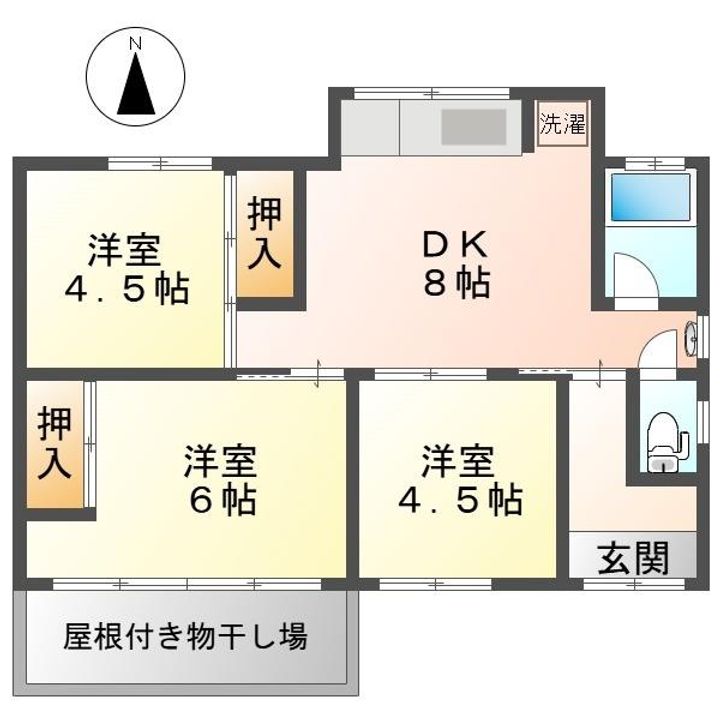 岡山県岡山市南区南輝3(一戸建)の賃貸物件の間取り