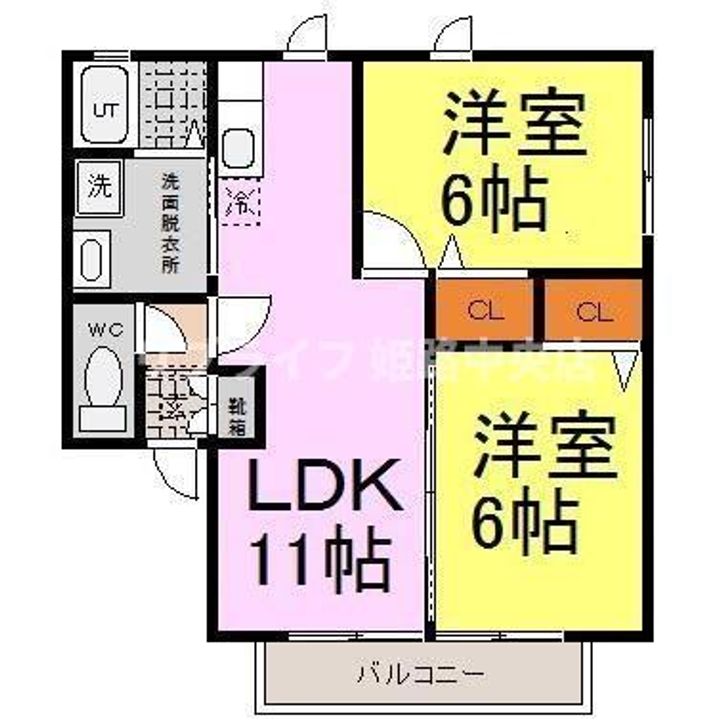兵庫県姫路市玉手3(アパート)の賃貸物件の間取り