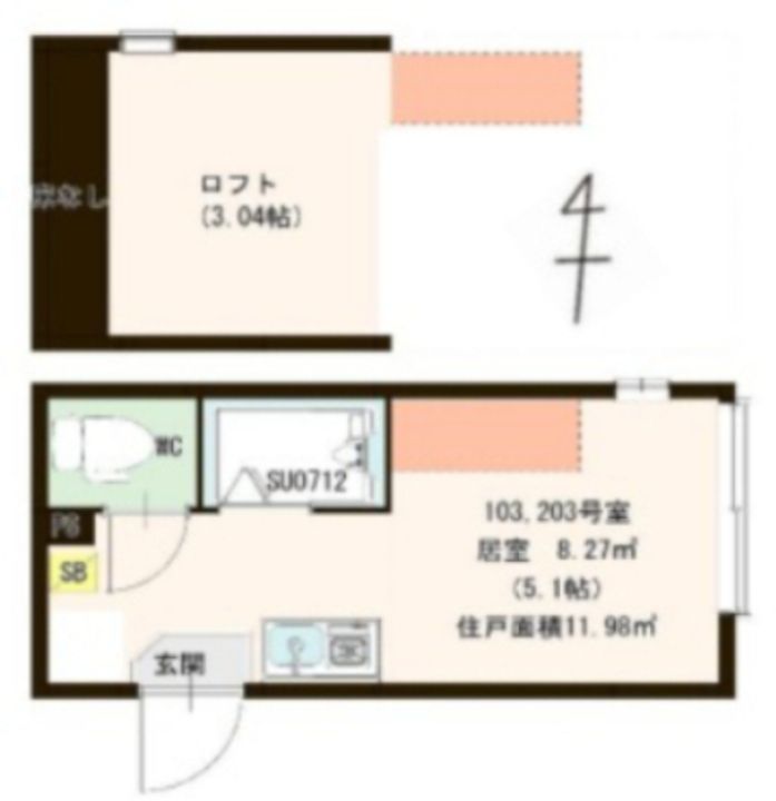 東京都江戸川区南小岩7(アパート)の賃貸物件の間取り