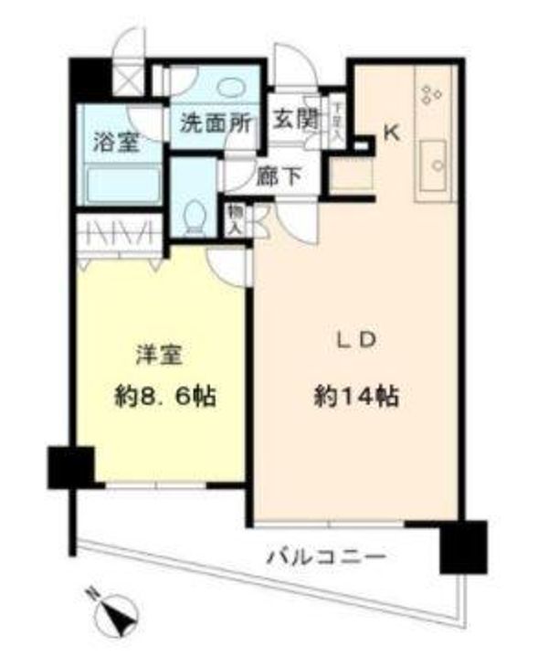 東京都目黒区三田1(マンション)の賃貸物件の間取り