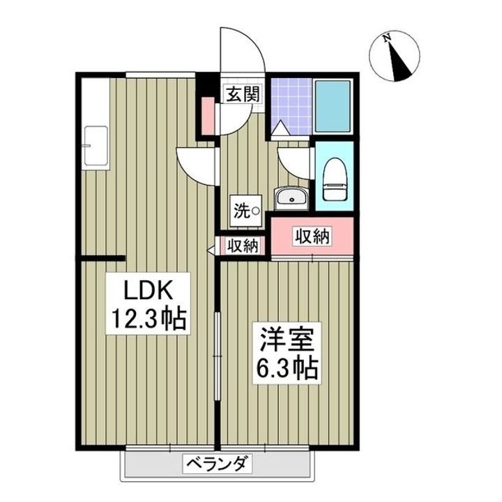 埼玉県鴻巣市吹上富士見1(アパート)の賃貸物件の間取り