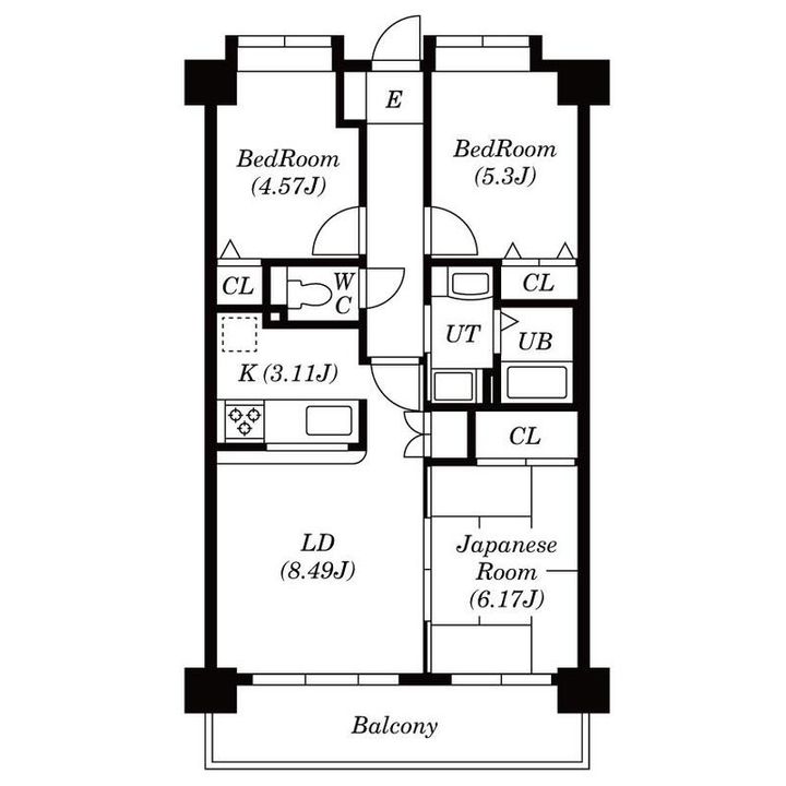 東京都立川市高松町3(マンション)の賃貸物件の間取り