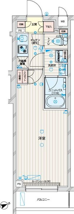 神奈川県川崎市中原区上小田中3(マンション)の賃貸物件の間取り