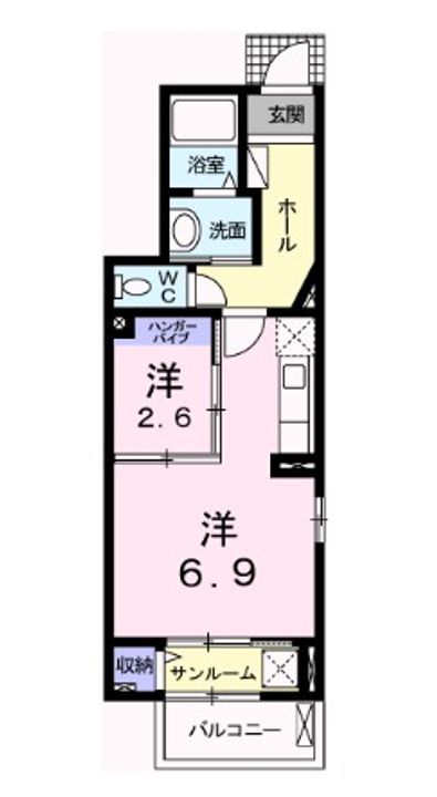 兵庫県姫路市広畑区東新町2(アパート)の賃貸物件の間取り