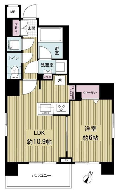 東京都荒川区西日暮里1(マンション)の賃貸物件の間取り
