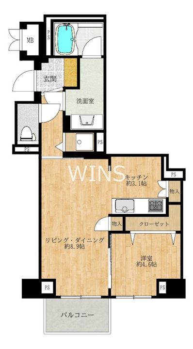 福岡県福岡市中央区大名2の賃貸マンションの間取り