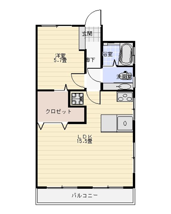 愛知県名古屋市名東区朝日が丘(マンション)の賃貸物件の間取り