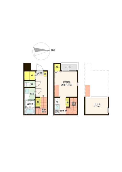 ハーモニーテラス椥辻中在家町の間取り