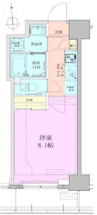 東京都中央区湊1(マンション)の賃貸物件の間取り