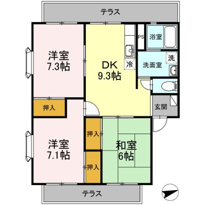 広島県福山市曙町5丁目の賃貸アパートの間取り