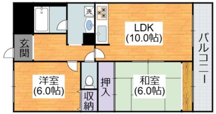 大阪府大阪市平野区平野西3(マンション)の賃貸物件の間取り