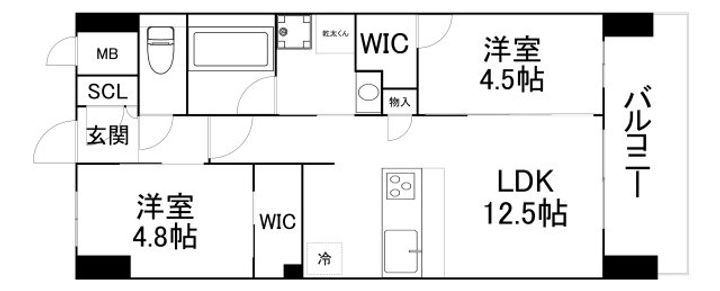 大阪府大阪市城東区関目3(マンション)の賃貸物件の間取り