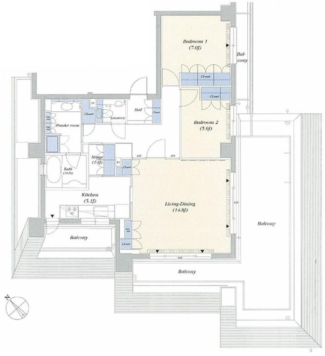 デュオフラッツ赤坂の間取り