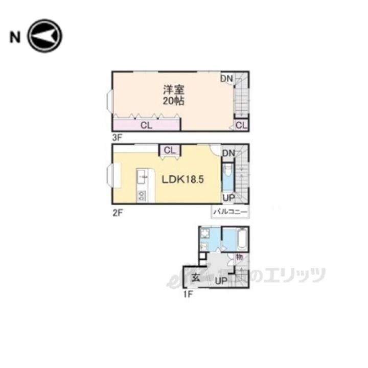 京都府京都市上京区西五辻東町(一戸建)の賃貸物件の間取り