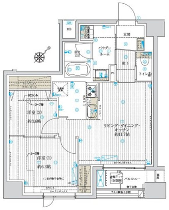 東京都台東区浅草5(マンション)の賃貸物件の間取り