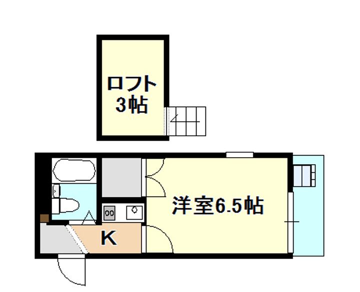 岡山県岡山市中区浜1(アパート)の賃貸物件の間取り