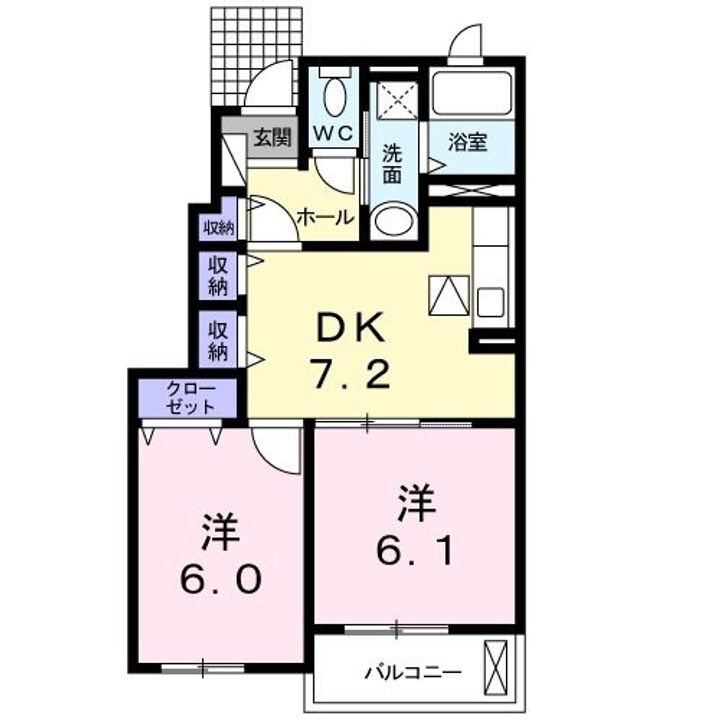 埼玉県久喜市青毛(アパート)の賃貸物件の間取り