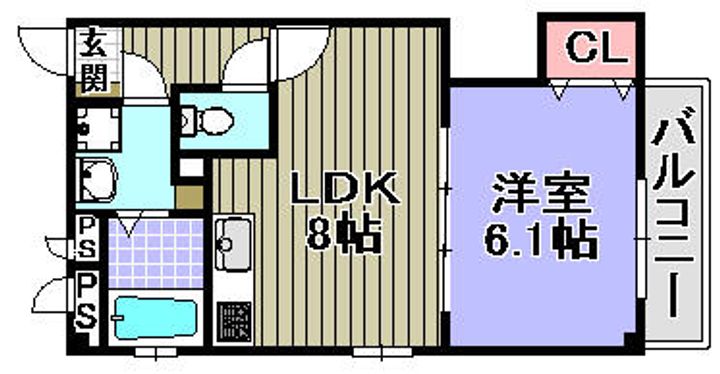 大阪府岸和田市池尻町(アパート)の賃貸物件の間取り
