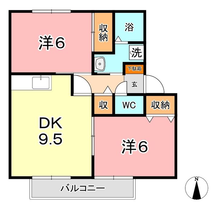 岡山県倉敷市大島(アパート)の賃貸物件の間取り