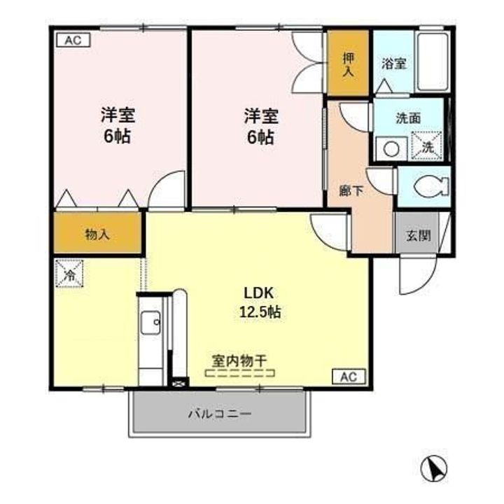 栃木県栃木市都賀町合戦場(アパート)の賃貸物件の間取り