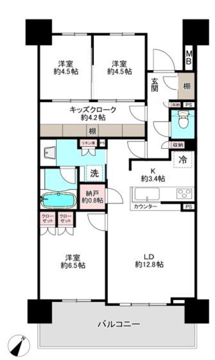 クレヴィア豊田多摩平の森レジデンスの間取り