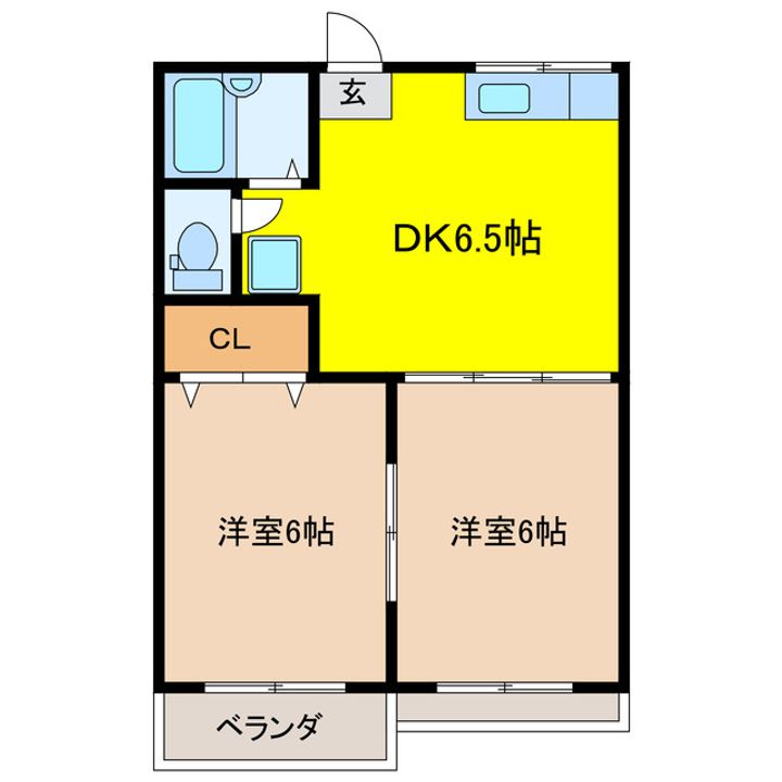 岐阜県不破郡垂井町(アパート)の賃貸物件の間取り