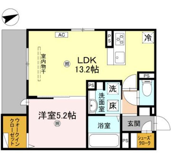 兵庫県西宮市上甲子園1(アパート)の賃貸物件の間取り
