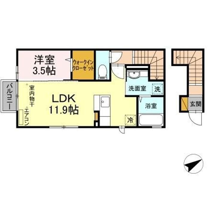 茨城県日立市森山町1(アパート)の賃貸物件の間取り