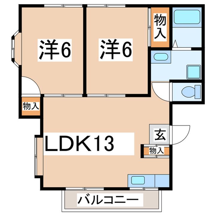 福島県郡山市久留米5(アパート)の賃貸物件の間取り