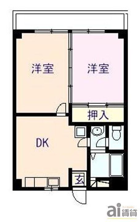 埼玉県川越市東田町(マンション)の賃貸物件の間取り