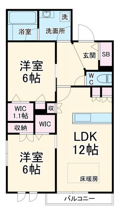 クレスコート岸町の間取り