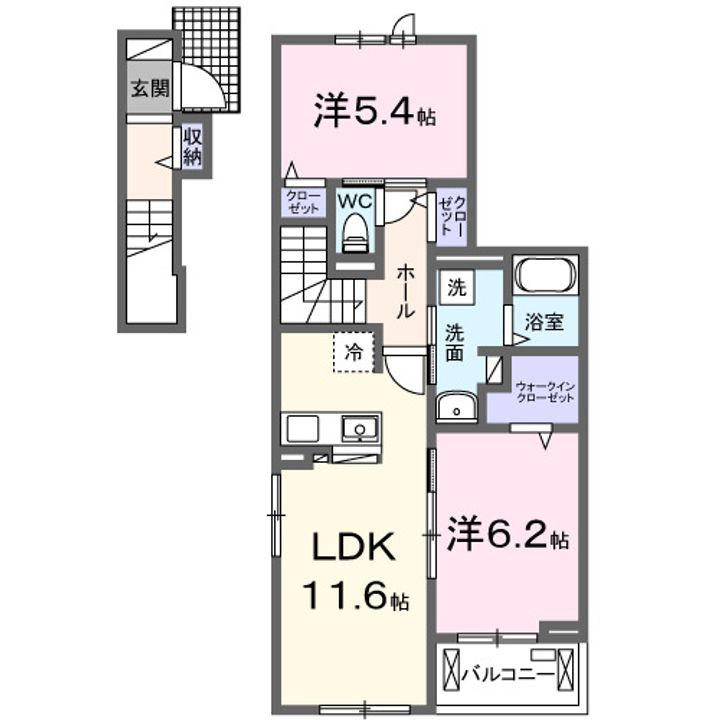 大阪府岸和田市額原町(アパート)の賃貸物件の間取り