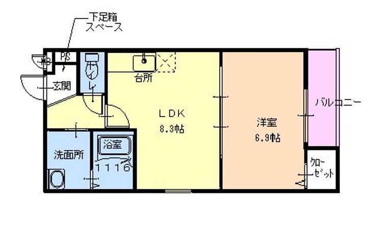 大阪府岸和田市荒木町1(アパート)の賃貸物件の間取り