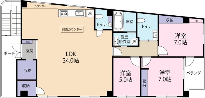 リバービュー7の間取り