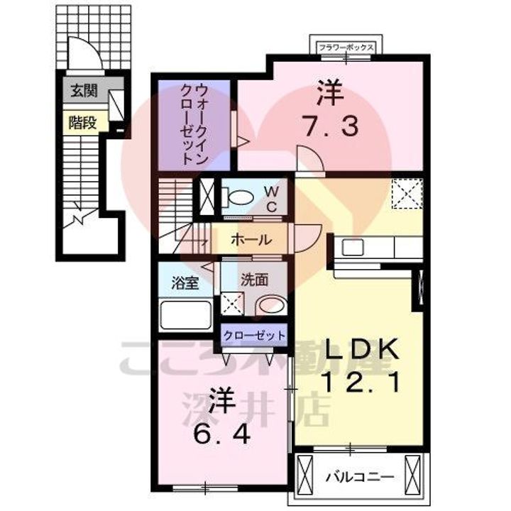 大阪府堺市南区檜尾(アパート)の賃貸物件の間取り