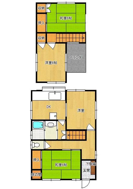 群馬県太田市西本町(一戸建)の賃貸物件の間取り