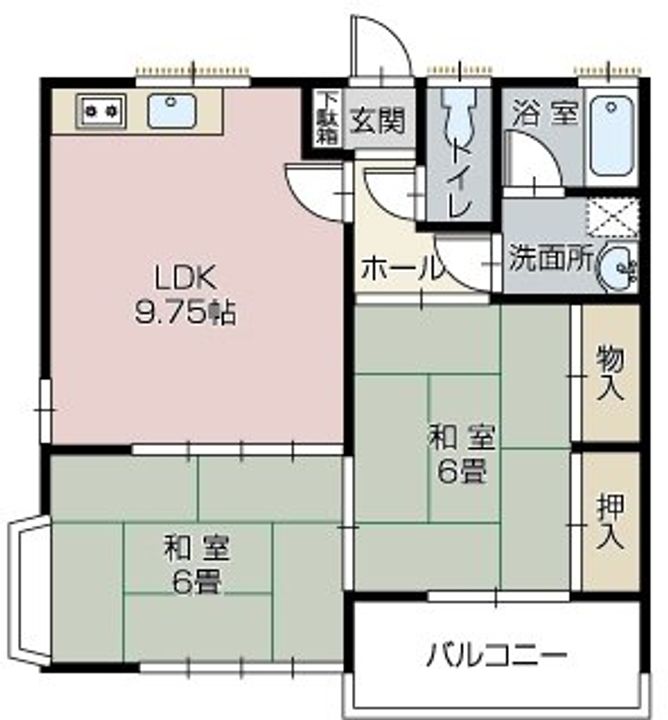 群馬県北群馬郡吉岡町大字陣場(アパート)の賃貸物件の間取り