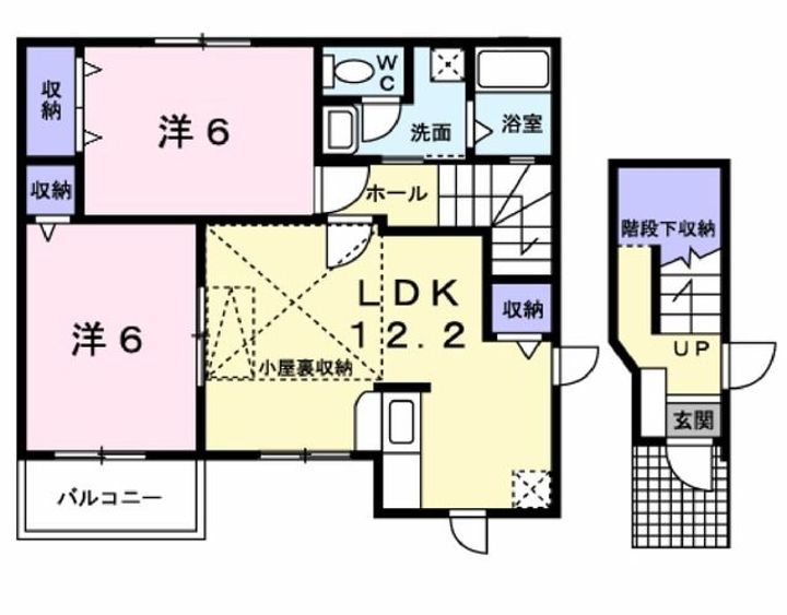 福島県郡山市日和田町字財ノ木原(アパート)の賃貸物件の間取り