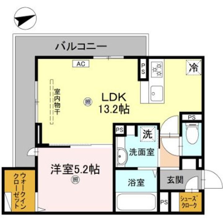 兵庫県西宮市上甲子園1(アパート)の賃貸物件の間取り