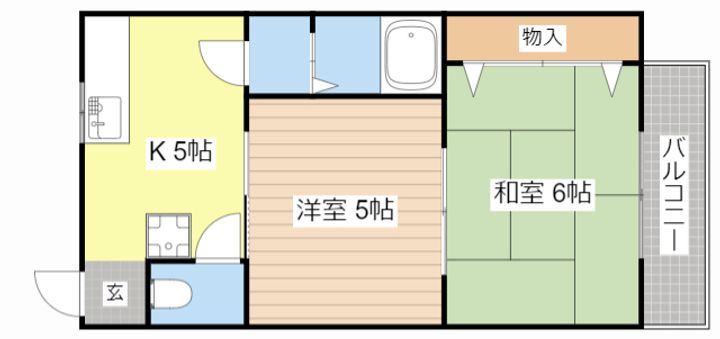 コーポ平方湖岸の間取り