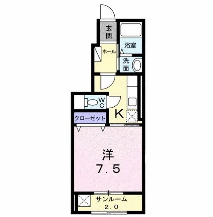 福島県郡山市開成5(アパート)の賃貸物件の間取り