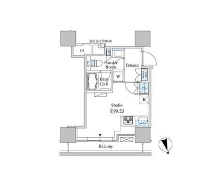 東京都港区芝浦4(マンション)の賃貸物件の間取り