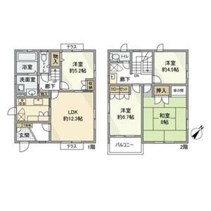東京都大田区下丸子2(一戸建)の賃貸物件の間取り