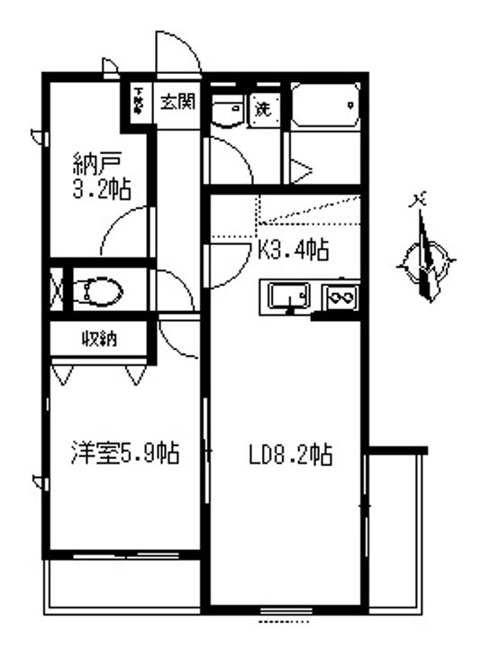 グランツ鴨居Iの間取り