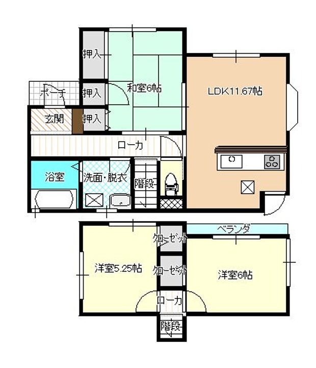 茨城県稲敷郡阿見町大字吉原(一戸建)の賃貸物件の間取り