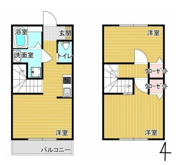埼玉県熊谷市下奈良(アパート)の賃貸物件の間取り