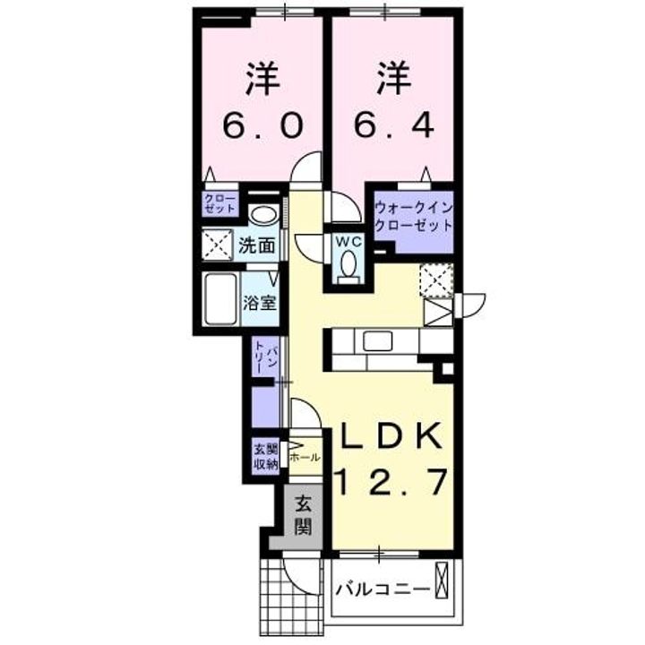 三重県鈴鹿市末広東(アパート)の賃貸物件の間取り