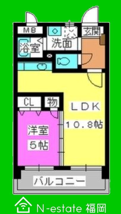 福岡県福岡市早良区原3(マンション)の賃貸物件の間取り